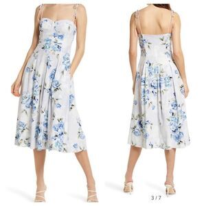 Willow Raisa Floral Tie Strap Midi Dress | Size S